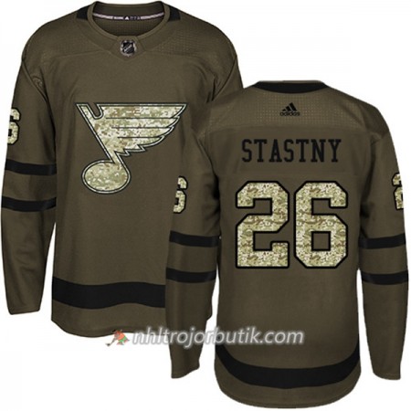 Män Ishockey St. Louis Blues Tröja Paul Stastny 26 Adidas 2017-2018 Camo Grön Authentic